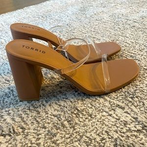 NWT Torrid 10.5 Nude/Clear Heels